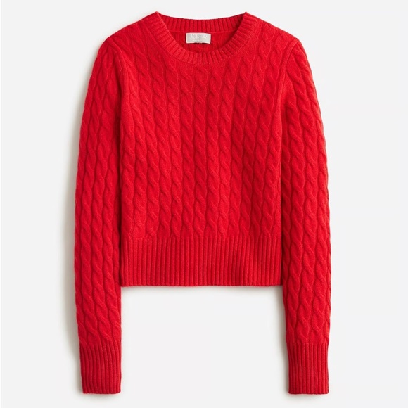 J. Crew Sweaters - J. Crew Women's Cashmere Red Cable Knit Sweater Small